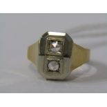 18ct YELLOW GOLD VINTAGE ROSE CUT DIAMOND RING, size J