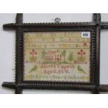 CORNISH VICTORIAN NEEDLEWORK SAMPLER, by Alice Tippett aged 11, St Ervan Board School 1894, 19cm x