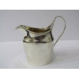 GEORGE III SILVER CREAM JUG, oval base reeded rim cream jug, London 1796, maker RH & DH, 98 grams