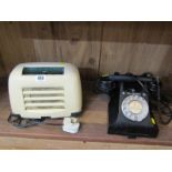 RETRO RADIO, cream Bakelite case mains radio by Kolster-Brandes, model no. FB10; together with