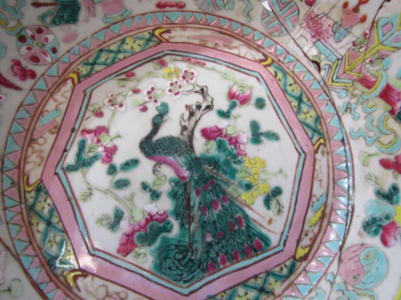 ORIENTAL CERAMICS, famille rose wash bowl, 28cm's diameter (restored) also Canton enamel shallow - Image 3 of 12