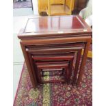 ORIENTAL FURNITURE, a nest of 4 rectangular topped rosewood occasional tables