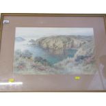 ETHEL SOPHIA CHEESWRIGHT, signed watercolour "Coastal View of the Isle of Sark", with insciption