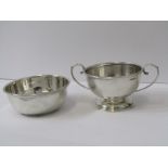 SILVER TWIN HANDLED SUCRIER, Birmingham 1947, together with similar plain sucrier by Mappin &