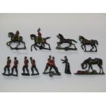 EARLY LEAD SOLDIERS, small collection of Crimean War stamped lead and painted soldiers