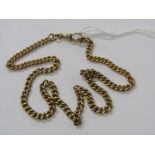 VINTAGE 9ct YELLOW GOLD ALBERT CURB STYLE NECKLACE, approx 19" length, 35.4 grams