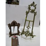PAINTING DISPLAY EASEL, ornate brass tabletop display stand, 55cm height; together with Sorrento