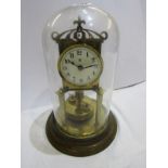 CLOCK, a glass domed 400 day platform pendulum mantel clock, 28cm height