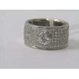 SPECTACULAR 18ct WHITE GOLD DIAMOND RING, principal round brilliant cut diamond in excess of 1ct,