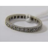 DIAMOND SET FULL ETERNITY RING, white metal tests platinum, size M/N