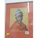 CONSTANCE HELEN GREAVES, signed watercolour "Portrait of South African Man", 24cm x 19cm