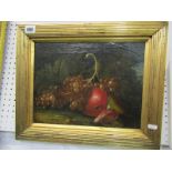 ITALIAN 18th CENTURY OIL ON CANVAS,"Still Life - Grapes, Pear and Apple", 25cm x 32cm