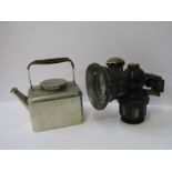 VINTAGE LAMP, Lucas King of the Road, no 260N, carbide lamp together with patent picnic kettle