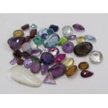 VARIOUS GEM STONES, a selection of loose gem stones various sizes & shapes