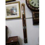 STICK BAROMETER, black enamelled body with satin finish scale, 106cm height