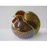 ROYAL CROWN DERBY, gilded paper weight "Cockerel"