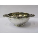 SILVER TWIN HANDLED SUGAR BOWL, plain design, London probably 1923, 167 grams