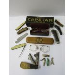 ADVERTISING, Will's Capstan Dominoes; also collection of vintage pen knives and early spectacles