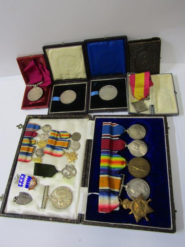 FAMILY GROUP OF WWI MEDALS, group of 3 medals War, Defence & 1914 /15 Star to Captain F J A Hart,