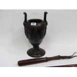 ANTIQUE COSH, also classical design bronze twin handled 30cm vase