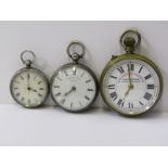 POCKET WATCHES, English Lever Patent silver cased foliate decorated key wind pocket watch, also a