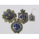 SILVER & ENAMEL MEDALS, 4 silver and enamelled RAOB medals, 77 grams