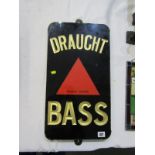 ADVERTISING, 'Draught Bass' slate based advert sign by Dicksons, 51cm x 28cm