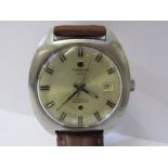 GENT'S RETRO TISSOT WRIST WATCH, Tissot C Star automatic wrist watch with brown leather strap, in