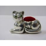 SILVER HM CAT PIN CUSHION