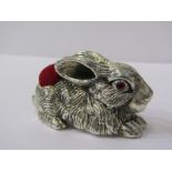 SILVER HM RABBIT PIN CUSHION