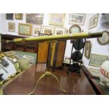 ANTIQUE BRASS TRIPOD BASE TELESCOPE, by W Watson & Sons, London, incorporating gradient scale,