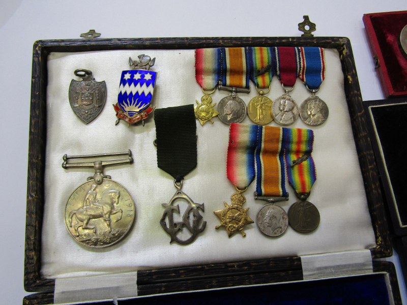 FAMILY GROUP OF WWI MEDALS, group of 3 medals War, Defence & 1914 /15 Star to Captain F J A Hart, - Image 6 of 14