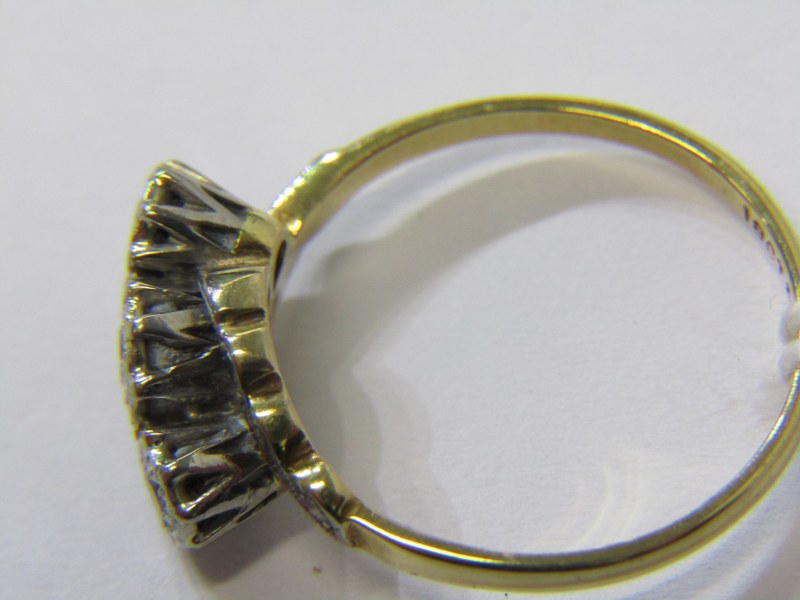 VINTAGE 18ct YELLOW GOLD & PLATINUM 3 STONE DIAMOND RING, size P/Q - Image 6 of 6