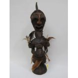 ETHNIC CARVING, tribal figure of Warrior (provenance Bearnes 2008 Lenkiewicz sale) 50cm height