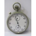 VINTAGE STOP WATCH, with enamel dial in plated case