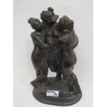 BRONZE SCULPTURE, "The Three Graces", 30cm