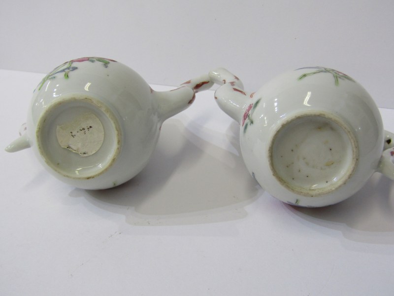 ORIENTAL PORCELAIN, pair of miniature famille rose lidded coffee pots, decorated with floral - Bild 12 aus 20