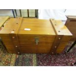 BLANKET BOX, a crafted fitted interior blanket box with brass lock plate, 107cm width
