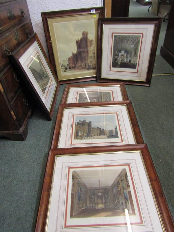 ST JAMES'S PALACE, set of 5 hand coloured aqua tints of St James's interior, after C. Wild in burr