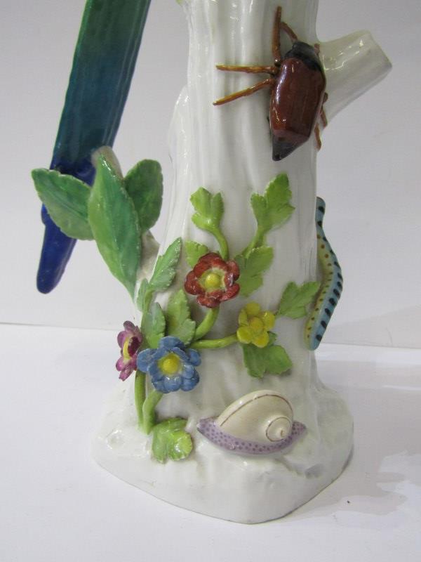 CONTINENTAL PORCELAIN, 19th Century figure of Parrot on tree stump, underglaze blue cross swords - Bild 3 aus 10