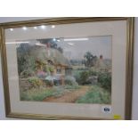 THERESA STANNARD, signed watercolour "Thatched Cottages", 23cm x 34cm