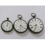 3 SILVER CASED POCKET WATCHES, all a/f