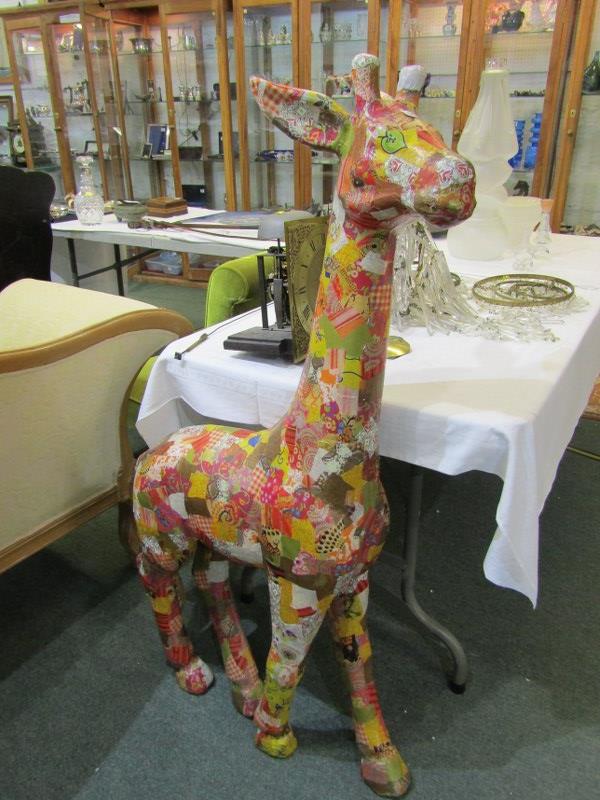 VINTAGE DISPLAY, large decorative display Giraffe, 125 cm height