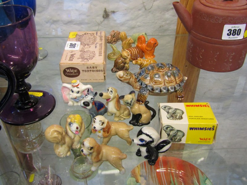 WADE, Lady and the Tramp figures, other Disney figures, 3 tortoises and other whimsies