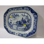 ORIENTAL CERAMICS, 18th Century Nankin riverscape octagonal serving dish, 33cm width