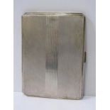 SILVER CIGARETTE CASE, engine turned decoration, Birmingham 1946, 171 grams