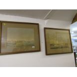 COLONIAL SCHOOL, 2 Maritime watercolours "British Frigate entering the Harbour" (part of gallery