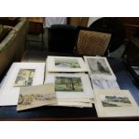 GEORGE S PERRIMAN, folder of unframed drawings and watercolours