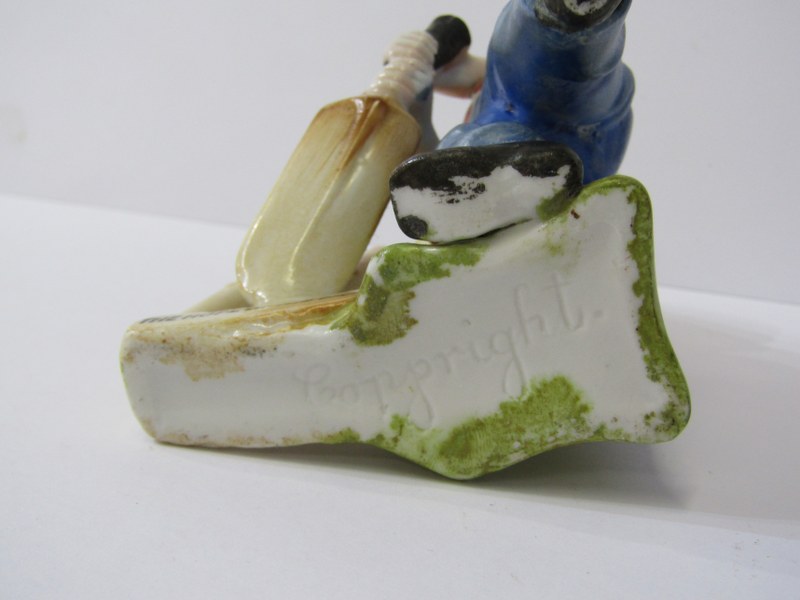 CRICKET, an amusing porcelain figure "The Hope of His Side", 13cm height - Bild 6 aus 6