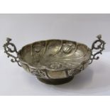 VICTORIAN SILVER SWEETMEAT DISH, floral and spiral fluted embossed sweetmeat dish with ornate cast